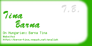 tina barna business card